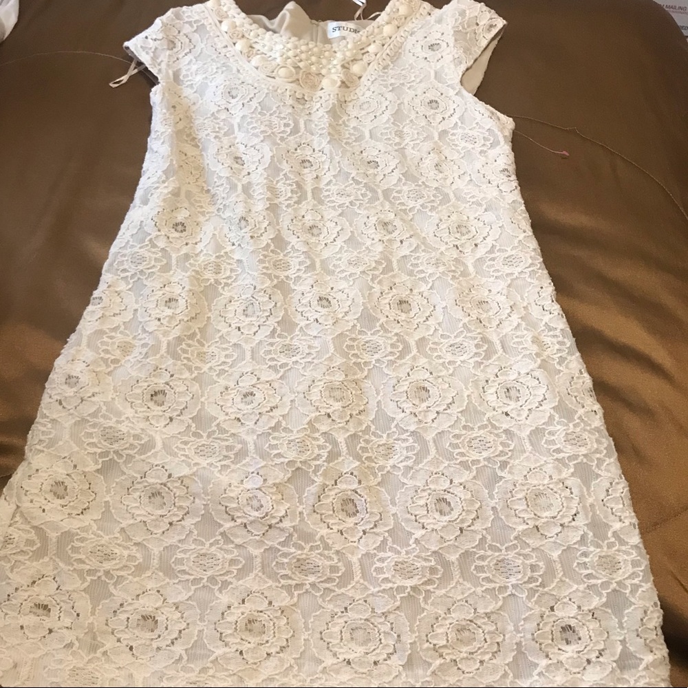 Off white floral bridal dress